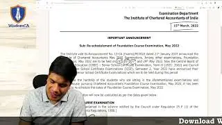 Breaking News || CA Foundation May 2022 Exam Postponed