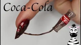Extreme 3D Coca Cola Bottle Pouring Over Nail Acrylic Nail Art Tutorial