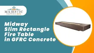 Midway Slim Rectangle Fire Table in GFRC Concrete