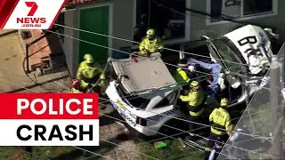 Police car crashes into Blacktown home | 7NEWS