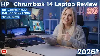 HP Chromebook 14 Laptop Intel Celeron N4120 4GB RAM 64GB eMMC Mineral Silver