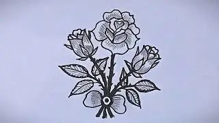 How to draw rose step  by step |Easy rose drawing |@Sabina.Arts.20 