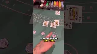 Insane blackjack player splits queens four times!😱 #blackjack #casino #bigwin