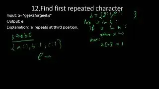 12.Find first repeated character | Hashing | Python | GFG |  Must Do Coding Interview Questions