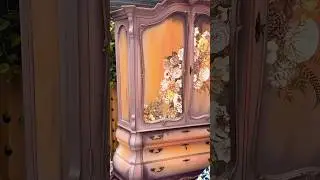 Whimsical Cabinet Transformation with Bright Paint & Floral Decor Transfers | DIY Furniture Makeover