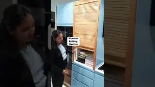 Wooden  Rolling shutter for the modern kitchen.