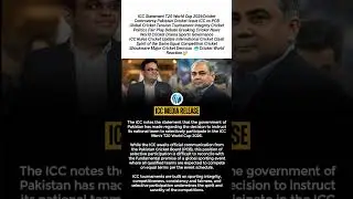 ICC Sends Strong Message on Pakistan&rsquo;s Selective Participation in T20 World Cup 2026.🤐#shorts#viral
