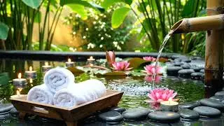 Relaxing Nature Spa | Soothing Water Flow & Candlelight Meditation Music