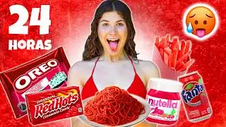 24 HORAS COMIENDO solo COMIDA ROJA