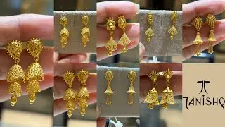 Tanishq Latest Light Weight Gold Earrings Design 💕|| Tanishq Jhumki Collection Start Just 3 Gram😱
