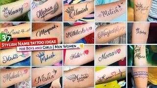 37 Popular name tattoo | M letter name tattoo | m naam ka tattoo | boys & Girls name tattoo designs