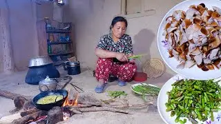 sarmila cooking wild asparagus and wild mushroom curry  @bhumicooking