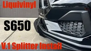 LIQUIVINYL V.1 Splitter w/ rods Install on Mustang | S650