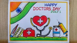 Doctors Day drawing easy| National Doctors Day drawing | Happy Doctors Day poster drawing