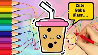 HOW TO DRAW CUTE BOBA GLASSES, STEP BY STEP, CM STUDIO CUTE