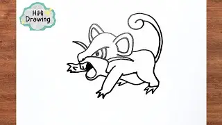 How to Draw Rattata from Pok&eacute;mon | Easy Drawing Step by Step