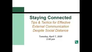 Staying Connected &ndash; Tips and Tactics for Effective External Communication Despite Social Distance