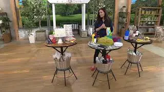 Oasis Round Outdoor Bar Table with Ice Bucket on QVC
