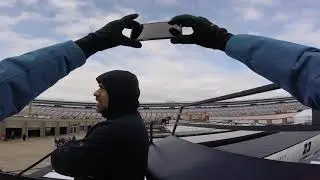 NASCAR TMS Mar 2019 Justin Haley Kaulig Racing top of hauler experience
