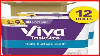 Viva Multi-Surface Cloth Paper Towels, Task Size - 12 Super Rolls (2 Packs of 6) = 18 Regular Rolls
