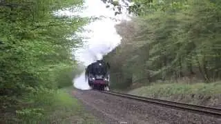Plandampf im Werratal 2014 - 41 1150 mit Leerreisezug in der Steigung hinter Eisenach