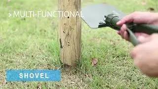 REDCAMP Military Folding Camping Shovel, Tri-fold Handle High Carbon Steel Entrenching With Cover