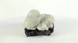 Magnificent White Jade Lion Group