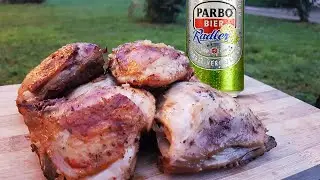 LIME BEER CHICKEN THIGHS COOKED AND GRILLED | Outdoor Cooking with Parbo Radler, Surinamese Beer
