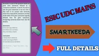 ✍️Esic UDC mains mock  no 1 (smartkeeda). Reasoning analysis 👆.how I get 42/50 full details.