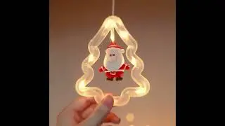 Christmas Led Curtain String Lamp  Star Santa Claus Lamp Curtain Led Christmas Wreath Curtain Lamp B