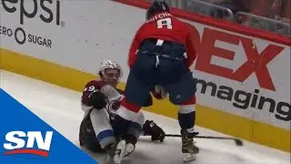 Alex Ovechkin Flattens Samuel Girard Behind The Net