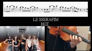 #lesserafim (#르세라핌 ) l HOT l LE SSERAFIM l Sheet Music l Violin Cover