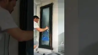 Spray Painting a Pine Mirror Frame in Anthracite Colour