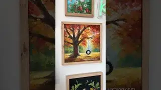 Here's a tutorial on how to paint an Autumn Tree with a swing. #acrylicpainting #paintingtutorial