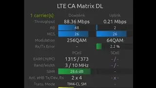 Idea B3 10Mhz 2X4 Mimo 256QAM Speed Test