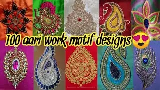 100 Aari work blouse motif🤩|| Aari work blouse design for motif || Simple aari work designs
