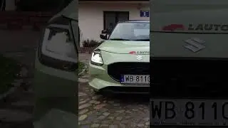 Suzuki Swift. Checking the lights during the driving test. Warsaw driving school Lauto