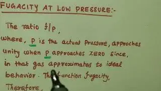 Fugacity at low pressure | Statistical thermodynamics | CSIR | GATE |TRB | SLET |