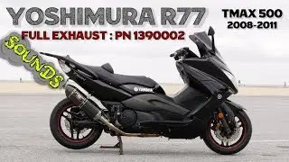 TMAX Yoshimura R77 Full Exhaust Sound Comparison : Stock, Yoshi & Yoshi With Noise Reduction Insert