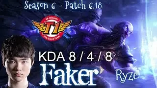 SKT T1 Faker RYZE vs EKKO Mid - Patch 6.18 KR Ranked | League of Legends