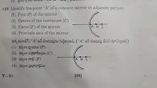 TSRJC CET 2018 Entrance Exam Physics MPC Paper D Telangana state held on 12May 2018