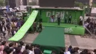 Centrist candidate Ahn holds last election rally