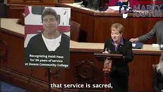 Congresswoman Kaptur Floor Speech Honoring The Remarkable Career And Legacy of Owens CC&rsquo;s Heidi Hess