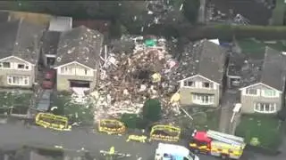Aerial pictures show devastation at scene of explosion in Haxby, near York,