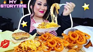 Crunchy ONION RINGS, CHEESY Chili Cheese Fries & Cheeseburger Mukbang / Eating Show