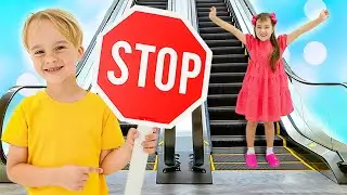 Aventure dans les escalators - Les enfants apprennent les r&egrave;gles de s&eacute;curit&eacute;