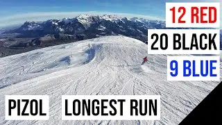 Pizol, 12 🔴 RED + 20 ⚫ BLACK + 9 🔵 BLUE (Longest Run on Bad Ragaz side) 🇨🇭