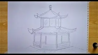 how to draw chinese pagoda / pencil drawing/ 如何画中国宝塔