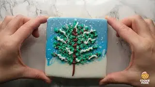 How to make a SNOW TREE COOKIES with royal icing | tutorial