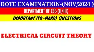 Electrical Circuit Theory Important 14 Mark Questions